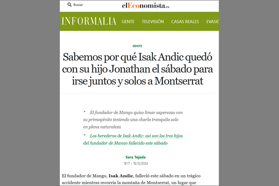 muere el fundador de mango