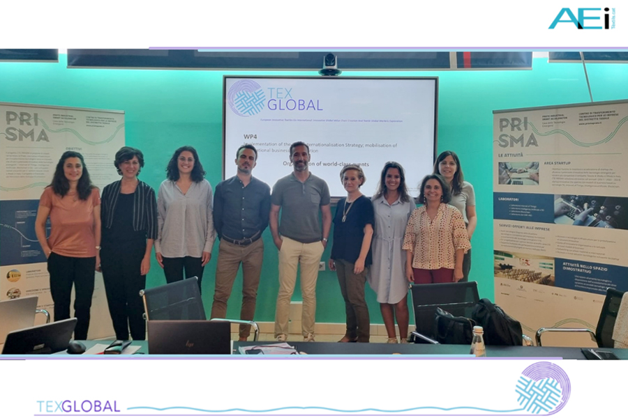 Miembros del consorcio del proyecto Texglobal durante la reunión en Prato.